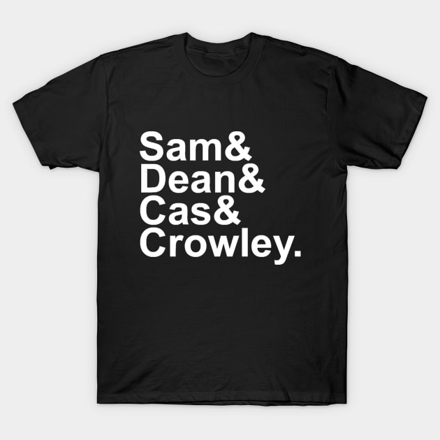 Sam & Dean & Cas & Crowley. T-Shirt by bnodzak